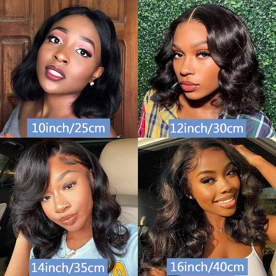 250% Brazilian Human Hair Wig Loose Wave Short Bob Wig Body Wave 13X4 HD Lace Frontal Wig Human Hair Wigs For Black Women