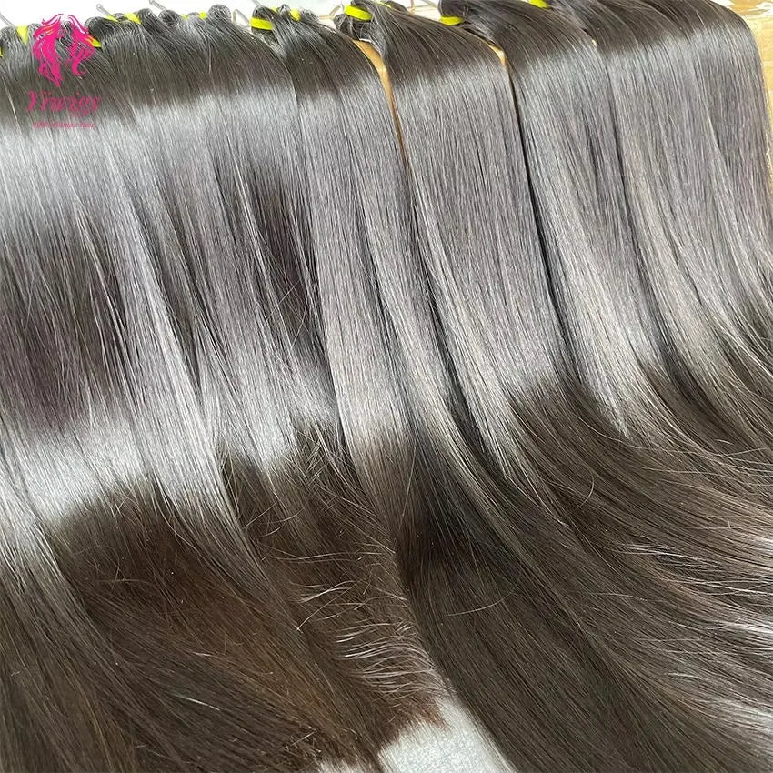 Bone Straight Double Drawn 100% Human Hair Bundles Unprocessed Raw Virgin Hair Weave Extensions Tissage For Women
