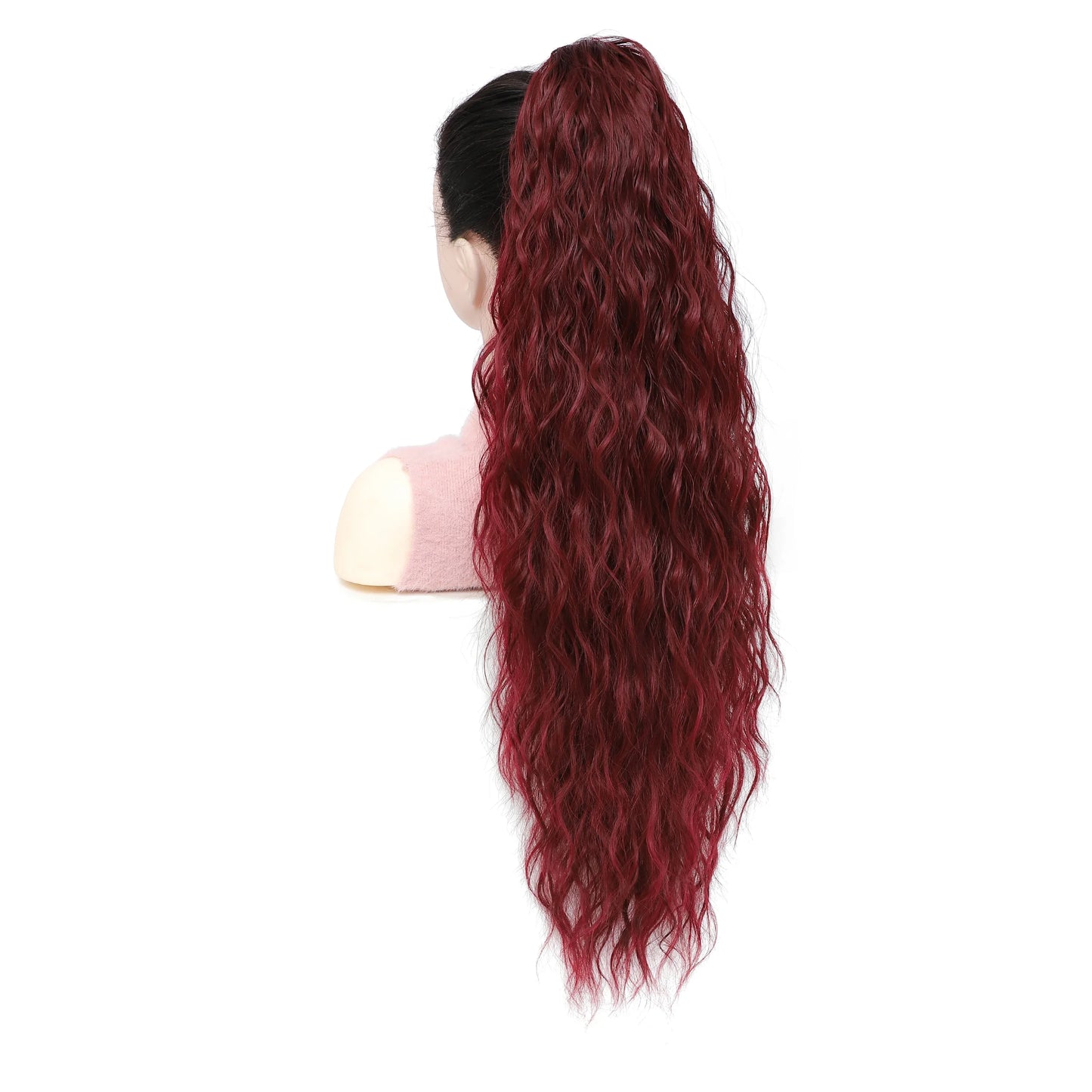 28 Inch Long Ponytail Extension Curly Wavy Claw Clip on Fake Pony Tail Hair Piece Natural Fluffy Synthetic Horse Tail for Women