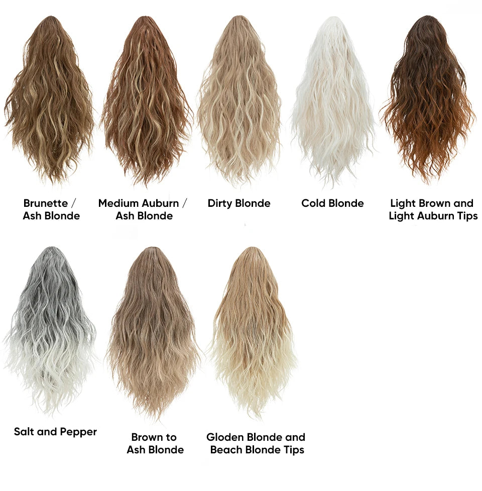 13Inch Premium Synthetic Curly Claw Clip In Ponytail Blonde Brown Short Hairpiece Fake Hair False Pigtail Hair Extensions P064