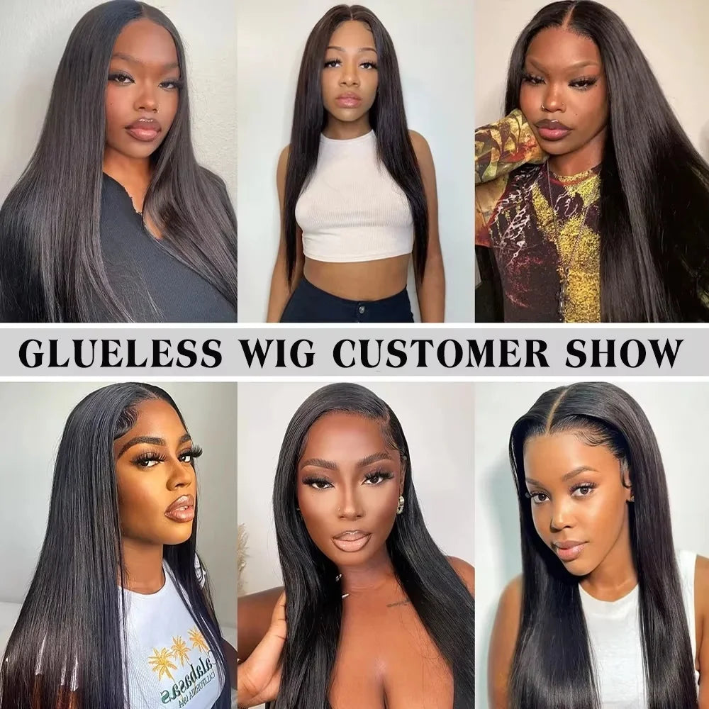 Wear And Go 7x5 Bone Straight Glueless Wigs Human Hair Ready To Wear Lace Frontal Vietnamese Super Double Drawn Bone Straightwig