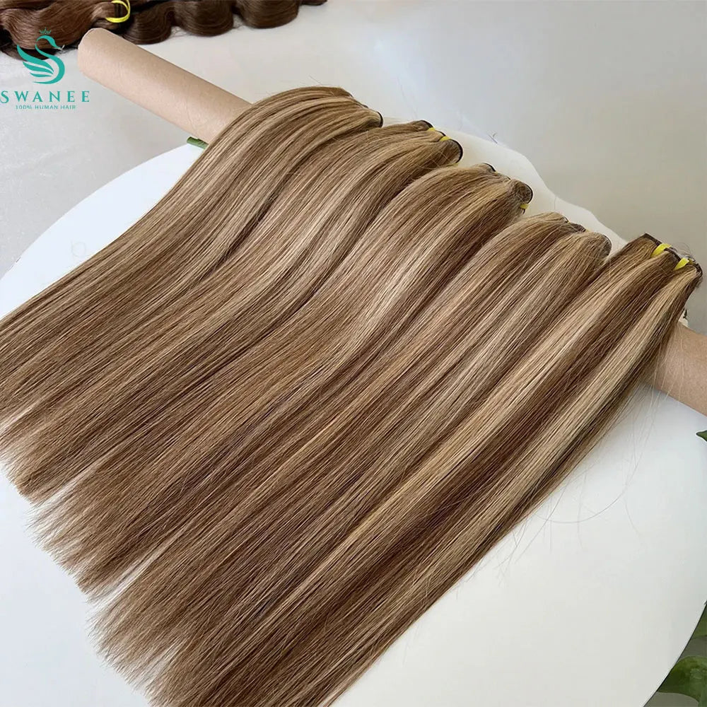 SWANEE P4/27 Highlight Bone Straight Bundles Double Weft Vietnamese Human Hair Weave Bundles Remy Human Hair Extensions