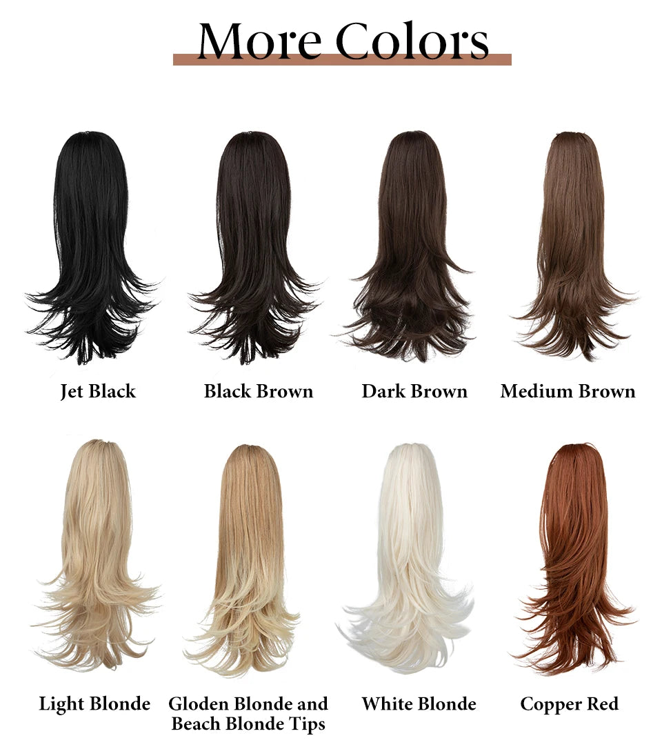 SARLA Premium Synthetic Claw Clip In Ponytail Hair Extensions Long Hairpiece Silky Straight Fake Pigtail With Band For Women