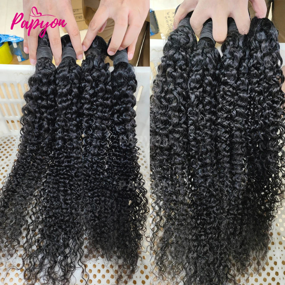 12A Peruvian Water Wave Bundles With 4x4 Closure Human Hair Bundle Jerrly Curly Hair Bundles With Closure Transparent Lace