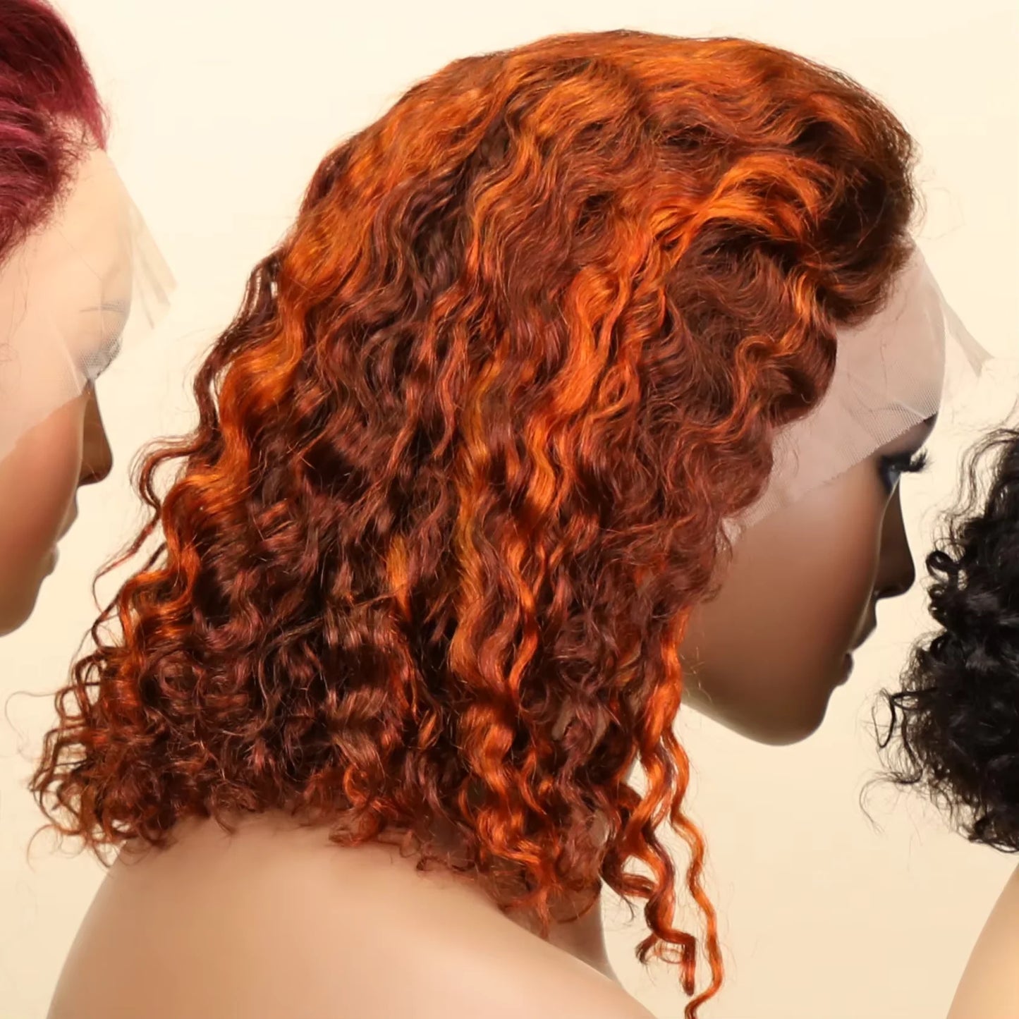 200% Density P4350 427 99j 1B Colored Burgundy Short Deep Water Wave 13x4 Lace Front Wigs Brazilian Short Bob 100% Human Hair