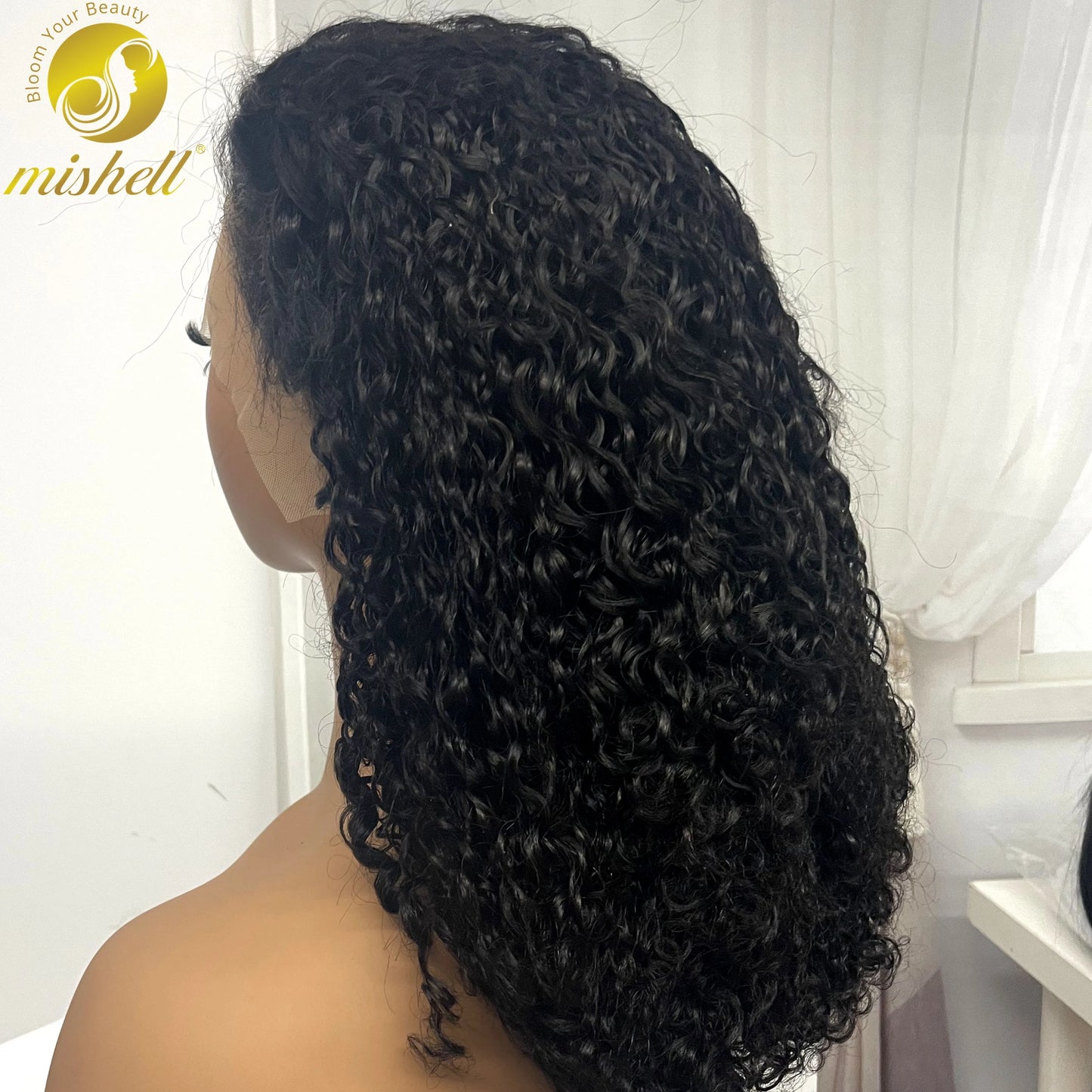 350% Density 13x4 Lace Frontal Pixie Curly Human Hair Wigs 12A Colored Water Wave Raw Burmese Bouncy Curly Hair Wigs for Women