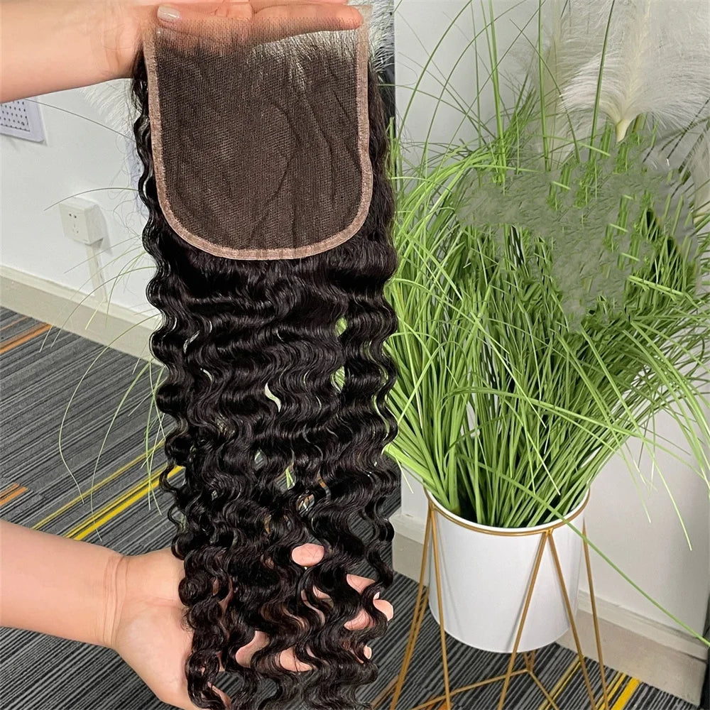 Burmese Curly 13x4 Real HD Lace Frontal With Bundles 4x4 HD Lace Closures Raw Weaves For Women 100% Human Hair Pre Plucked
