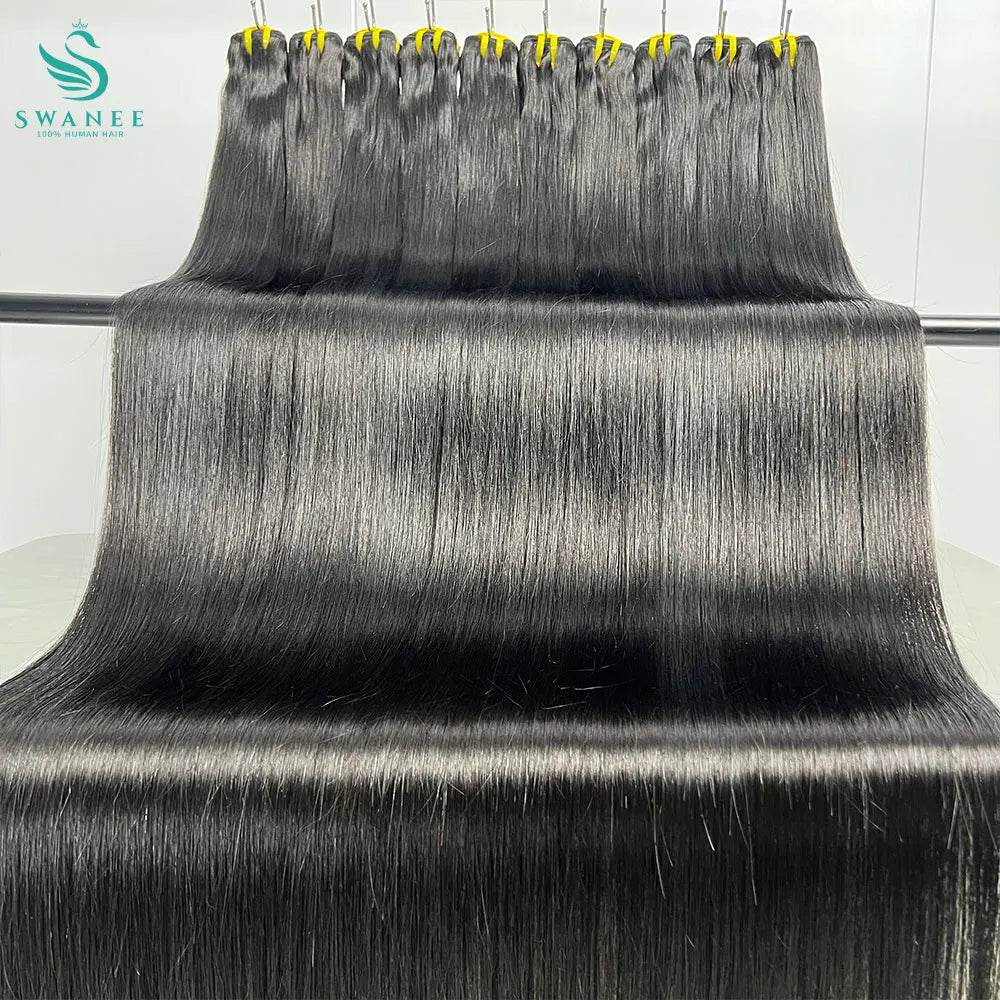Bone Straight Human Hair Bundles 12A Grade 100% Unprocessed Raw Vietnamese Virgin Weft Hair Extensions #1B Natural Black