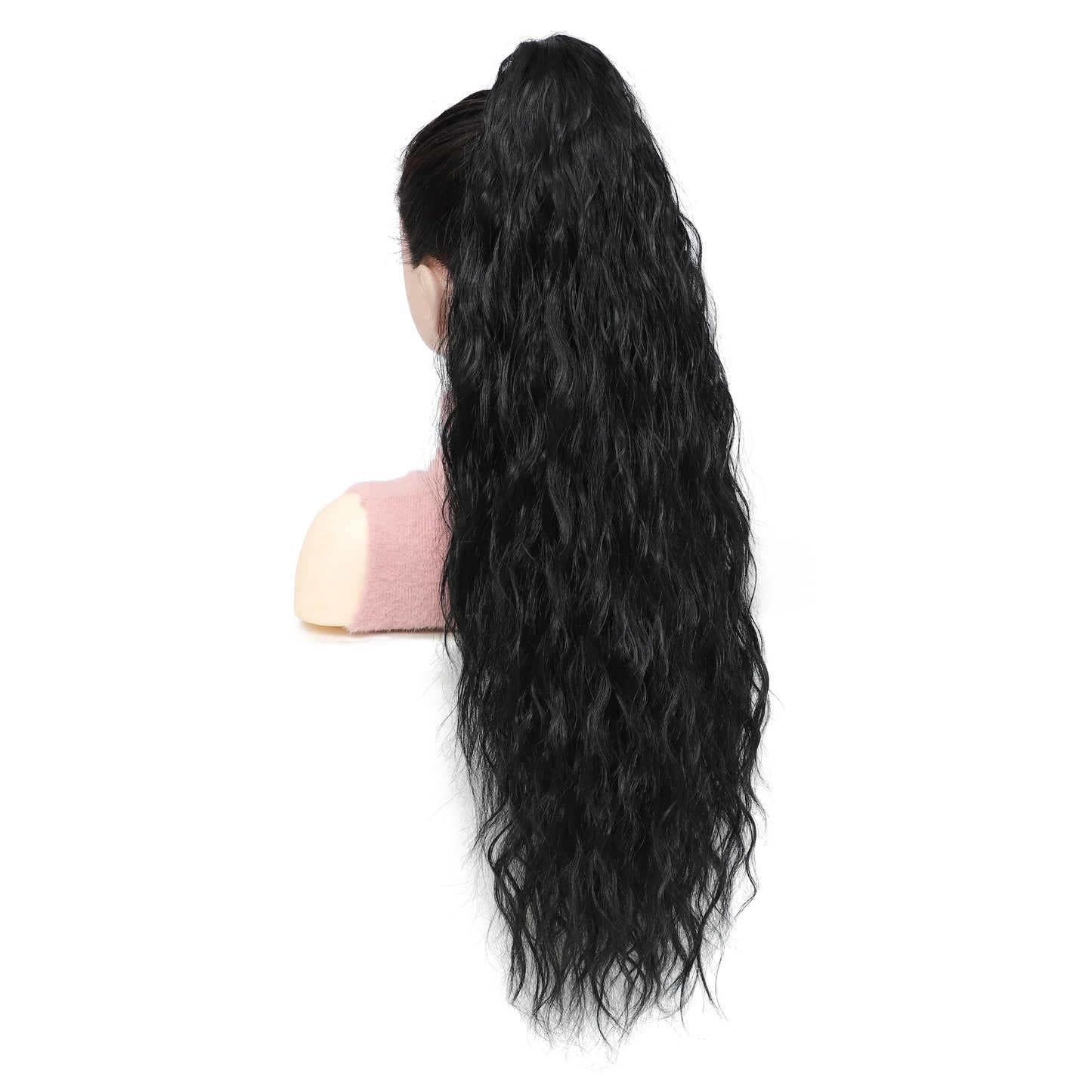 28 Inch Long Ponytail Extension Curly Wavy Claw Clip on Fake Pony Tail Hair Piece Natural Fluffy Synthetic Horse Tail for Women
