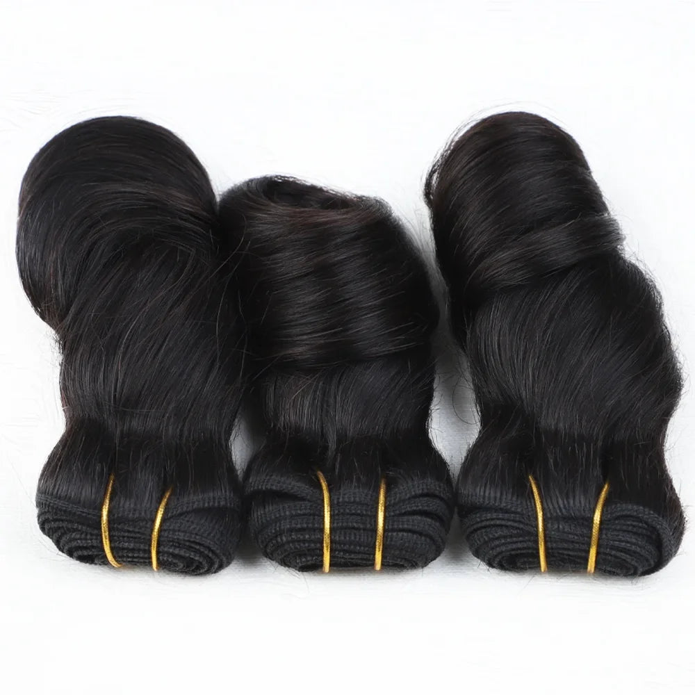 3pcs Loose Wave Short Curly Hair Bundles Brazilian Hair Weave Bundles 100% Human Hair Bundles Hair Extension Human Hair Bundles