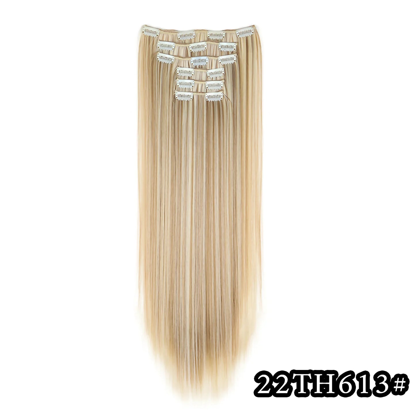 6Pieces/Set Synthetic 24Inch Long Straight Hair Extension Silky Hairpiece for Women