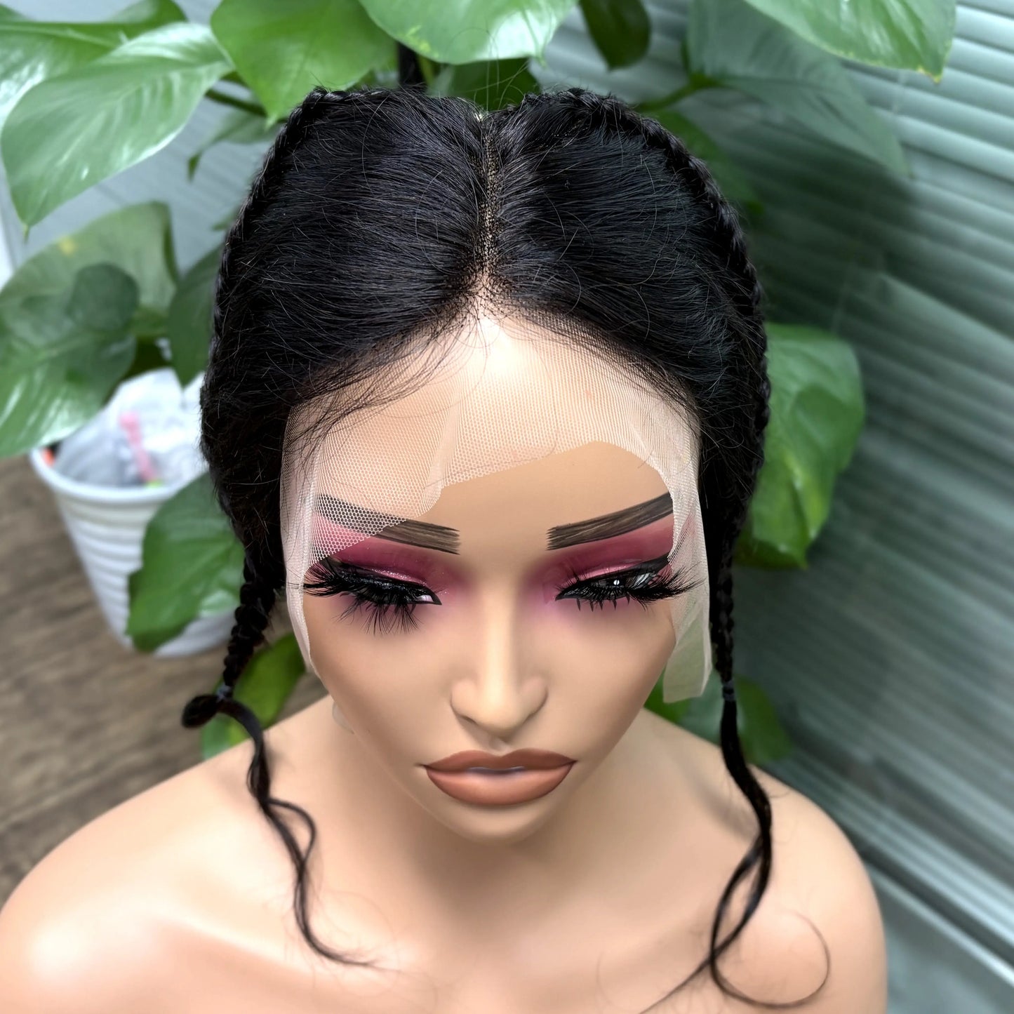 13X4 Transparent Lace Frontal with Braids 10 Inches Natural Brazilian Remy Hair Lace Frontal for Women Girls