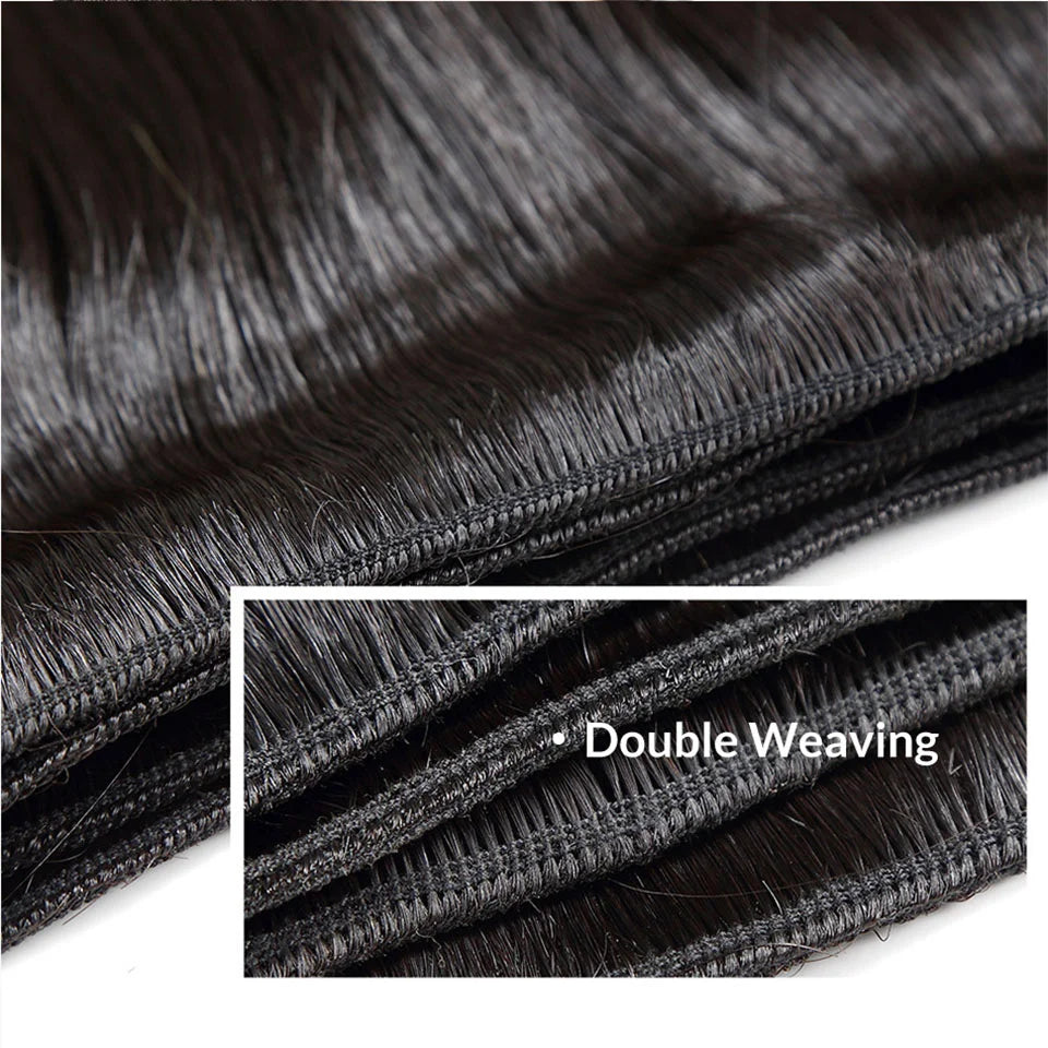 Brazilian 30 Inch Raw Virgin Unprocessed 100% Human Hair Extensions Bone Straight 1 3 4 Bundles Deal Double Weft For Women 100g