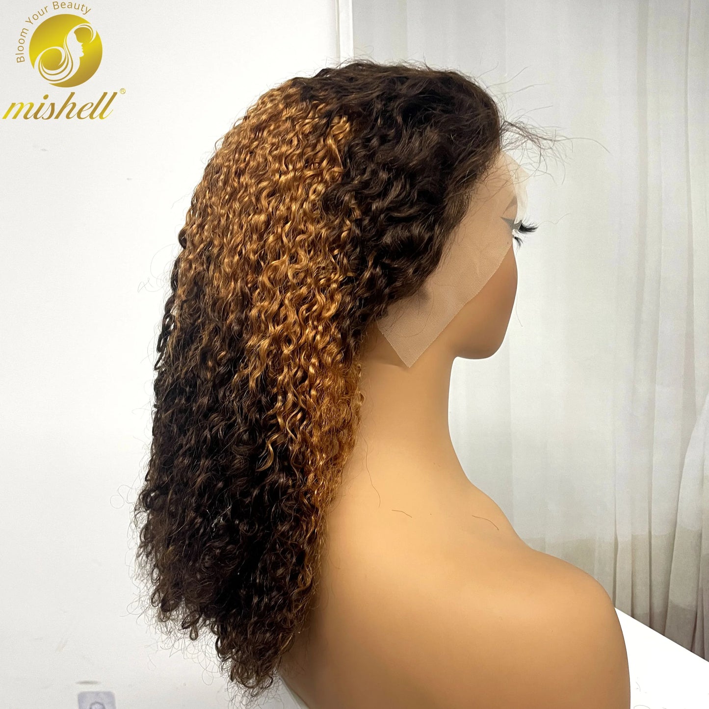 350% Density 13x4 Lace Frontal Pixie Curly Human Hair Wigs 12A Colored Water Wave Raw Burmese Bouncy Curly Hair Wigs for Women