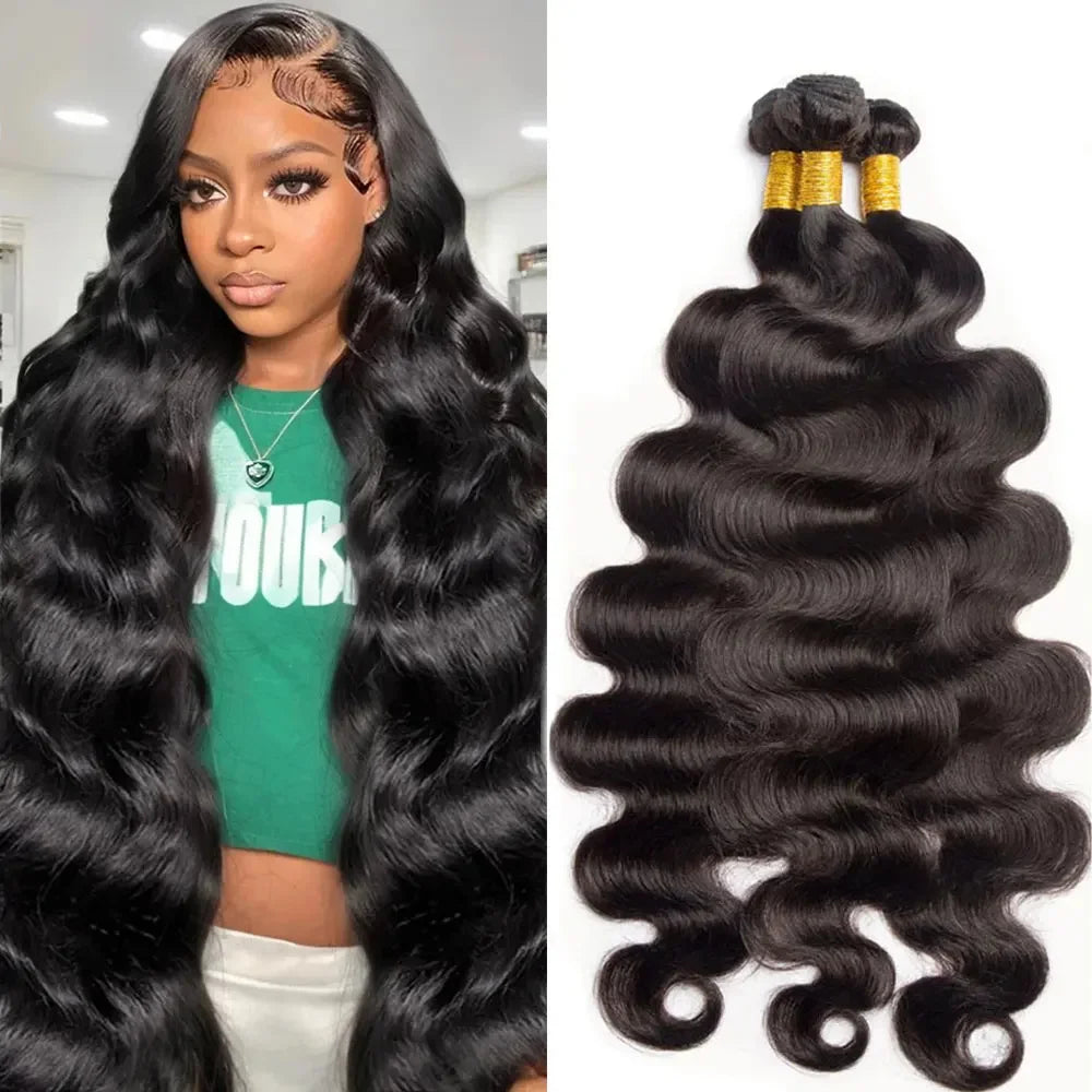 Bundles Brazilian Hair Body Wave Weave Bundles Human Hair 30 Inch Bundles Natural Black Hair Extensions 1 3 4 Bundles Pieces