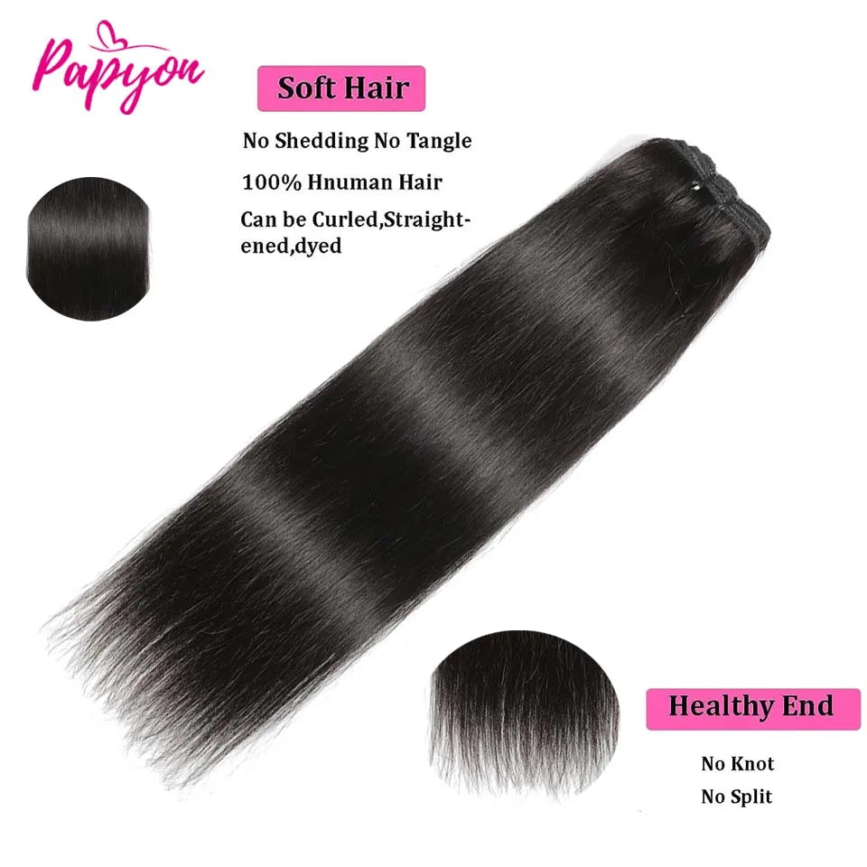 Clip In Hair Extensions Human Hair Thick Straight Clip In Natural Black Color Clip Ins Remy Hair 26 28 30 32 Inch For Women