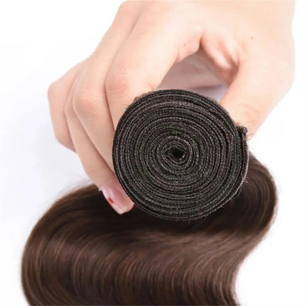 Brown Bundles Color #4 Body Wave Human Hair Bundles Brown Body Wave Bundles 100% Human Hair 26 28 30 Inch Human Bundles #4