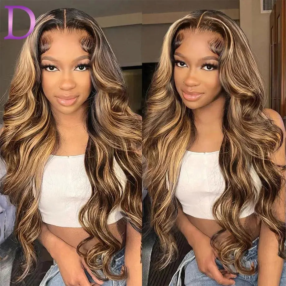 Body Wave Colored Ombre Blonde 13X4 Lace Front Human Hair Wigs 13X6 Hd Lace Frontal Wig Highlight Wigs Human Hair For Women