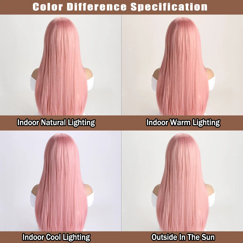 26Inch Colour Wig Long Straight Synthetic Wig for Women Fashion Wig for for Daily Halloween Costume Party Cosplay 