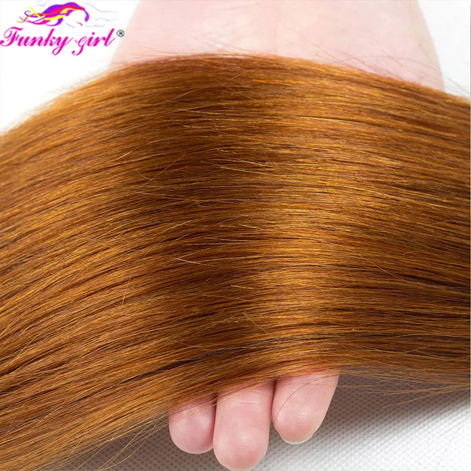 Human Hair Bundles Ombre Colored Bundles 10A Grade Bone Straight 100% Brazilian Human Hair 1/3/4 Pcs 32inches Hair Extensions