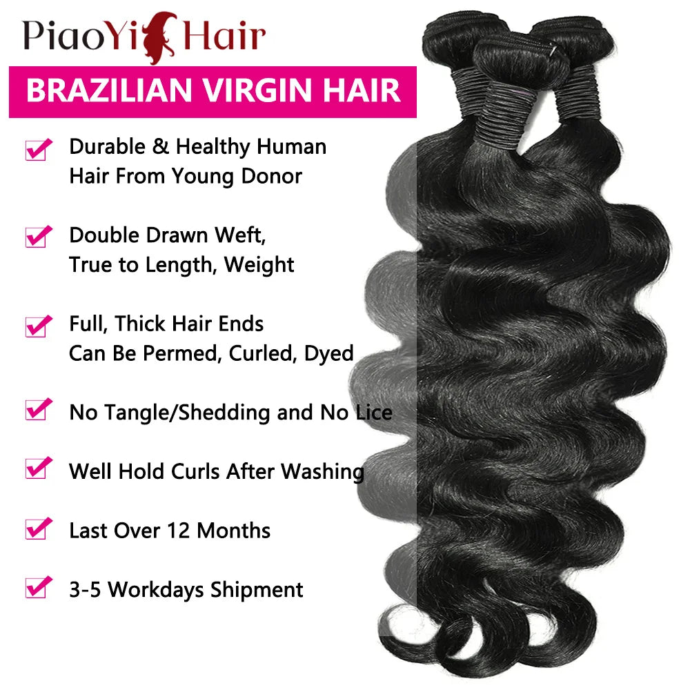 12A Double Drawn Body Wave Human Hair Bundles 100% Human Hair Brazilian Virgin Human Hair Extensions For Women Cheap Human Hair
