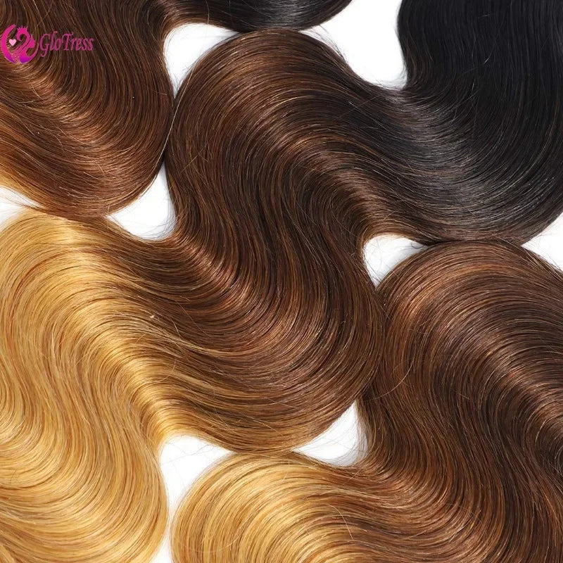 T1B/4/27 Color Ombre Body Wave Human Hair Bundles 10-26 Inch Weave 1/3 Bundles Brazilian Virgin Hair Extensions 100g/Bundles
