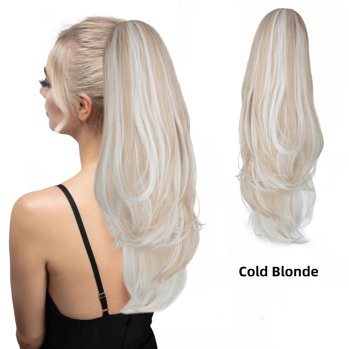 SARLA Premium Synthetic Claw Clip In Ponytail Hair Extensions Long Hairpiece Silky Straight Fake Pigtail With Band For Women