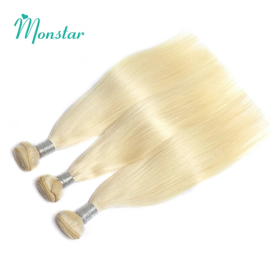 613 Blonde Colored 30 Inch Straight Human Hair Bundles Brazilian Hair Weave Bundles 100% Human Hair Bundles Remy Hair Extensions