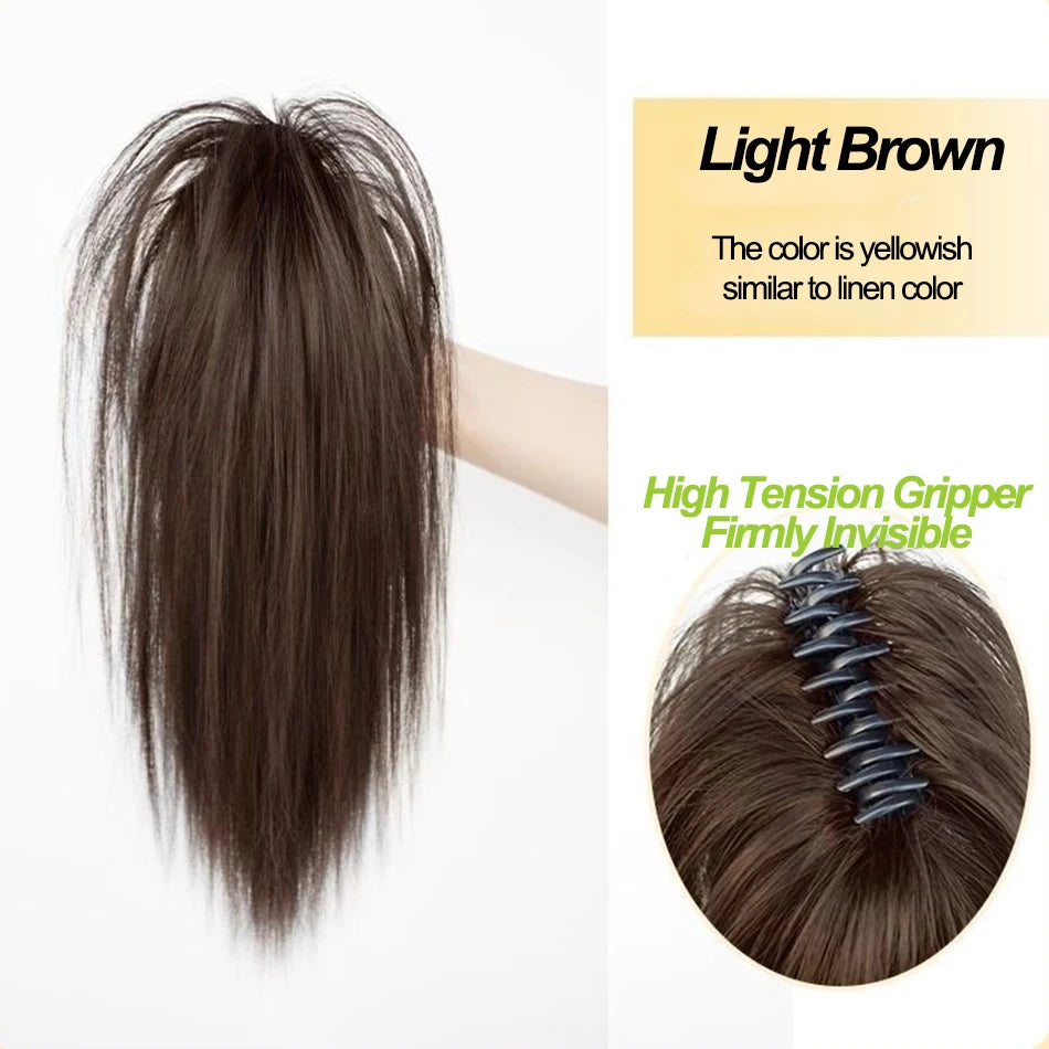 Straight Synthetic Claw Clip Ponytail Hair Extension Short Messy Fluffy Ponytail Hairpiece For Women Natural Tail With Claw Clip