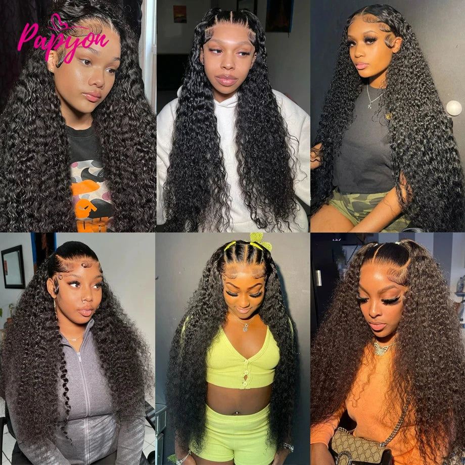 12A Peruvian Water Wave Bundles With 4x4 Closure Human Hair Bundle Jerrly Curly Hair Bundles With Closure Transparent Lace