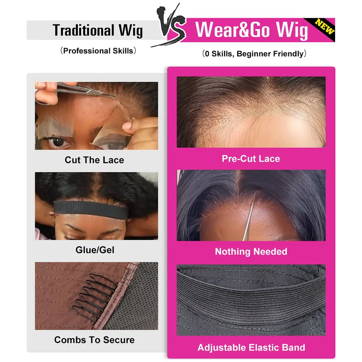 Glueless 5x5 Wig Deep Wave Human Hair Wigs Ready To Wear Pre Cut Lace Wear And Go Glueless Wigs 6x4 Lace Human Hair Wig
