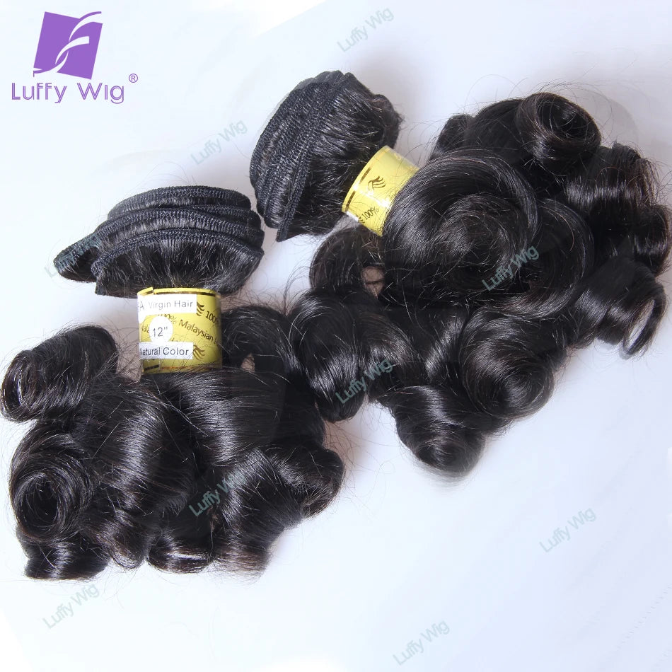 Double Drawn Aunty Funmi Hair Bundles Brazilian Remy Hair Bouncy Curly Weave Weft Human Hair Extensions For Black Women Luffy