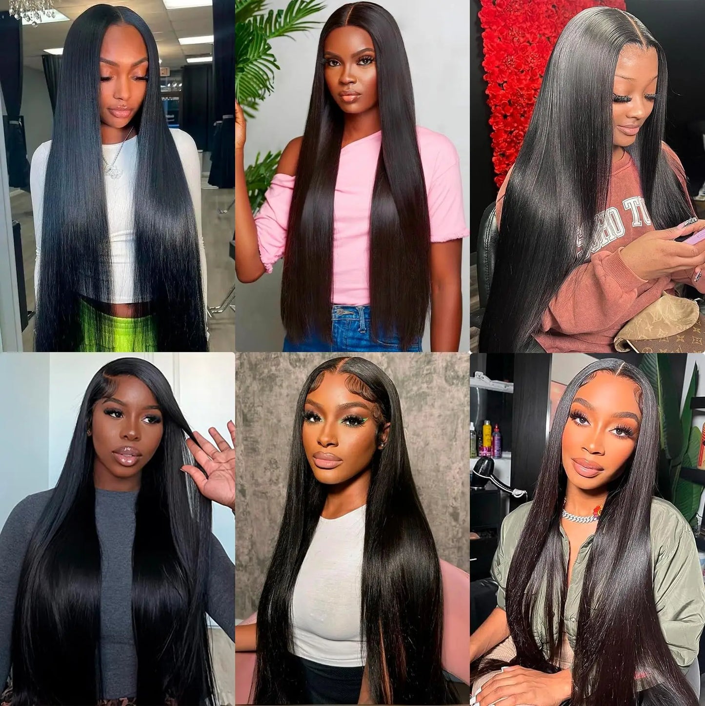 YYong Brazilian Straight Hair 3/4 Bundles With Frontal Remy Human Hair 13x4 Ear to Ear Lace Frontal Closure With Bundles