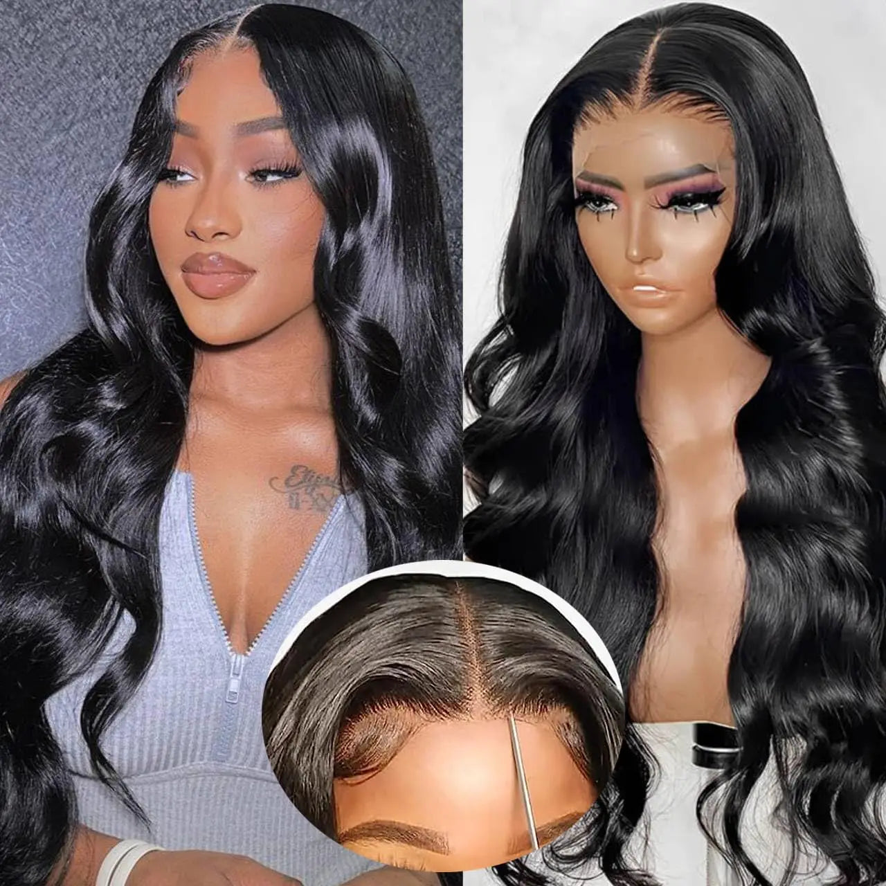Glueless 5x5 4x6 Pre Cut Lace Closure Wig Human Hair Brazilian Ready to Wear Body Wave Transparrent Lace Front Wigs Pre Plucked