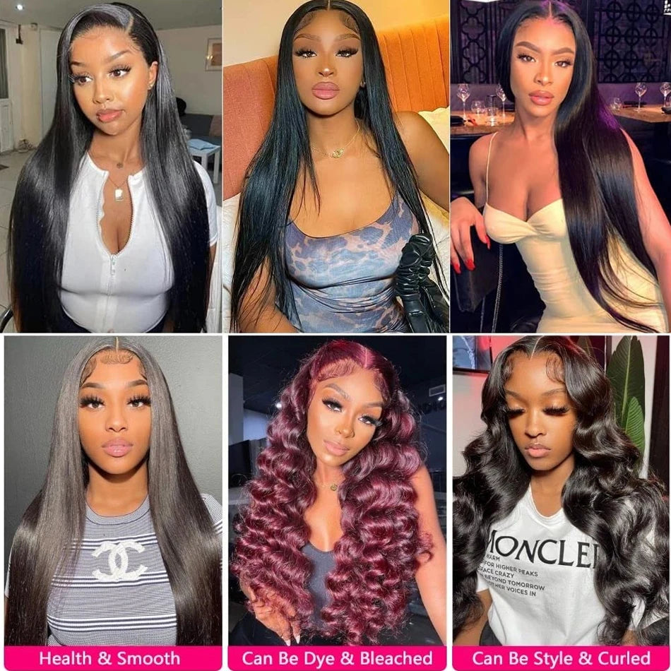 12A Raw Straight Virgin Hair Bundles With HD Frontals Meche Bresilienne Brazilian Born Straight Human Hair 3 Bundle With Closure