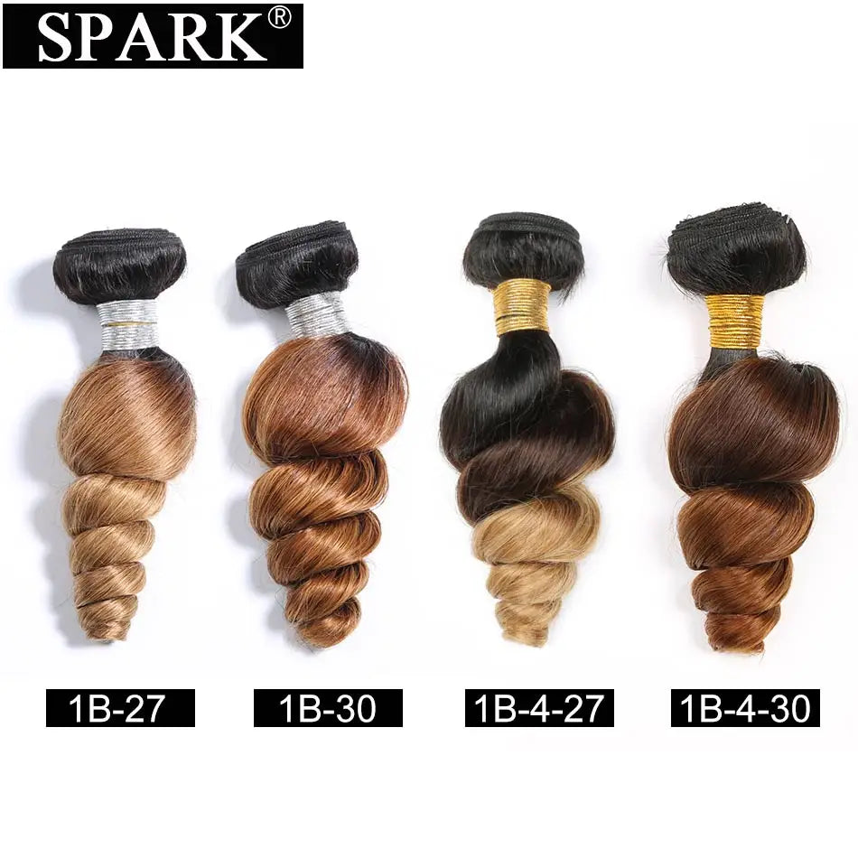 Brazilian Loose Wave Human Hair Bundles 1/3/4pcs Ombre 100% Remy Human Hair Extensions Curly Hair Weave Bundles