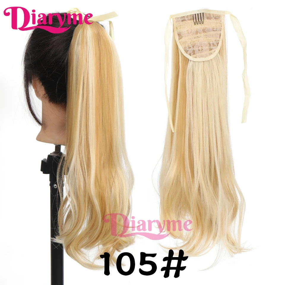 Synthetic Hairpiece Long Ponytail Hair Extensions Black Brown Wigs For Women Heat Reistan Pony Tail Fake Hair Clip In Ponytail