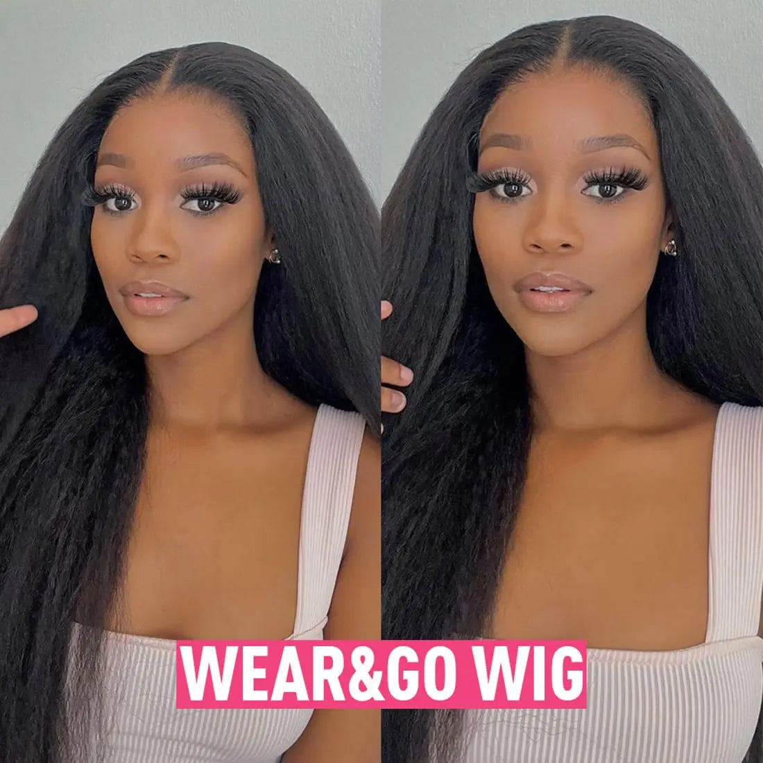 Kinky Straight Human Hair Wig For Women 13x4 Lace Front Wigs Human Hair Pre Plucked Yaki Straight Brazilian Human Hair Wigs