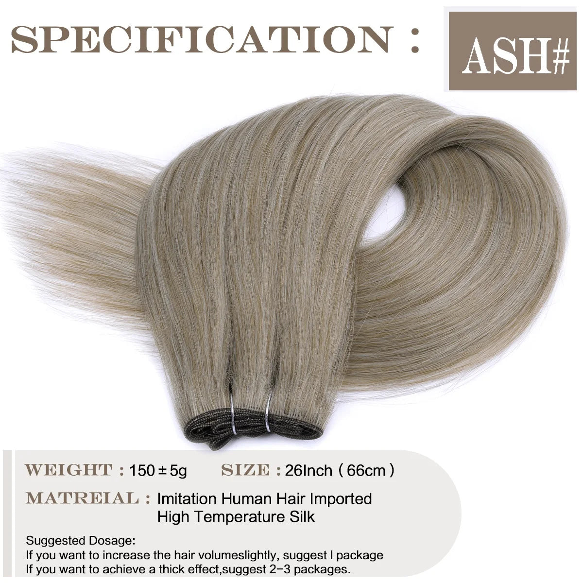 26Inch Synthetic Straight Hair Weave Hair Bundles 150g Natural Long Hair Extensions Yaki Straight Hair Weaving For Women Fake