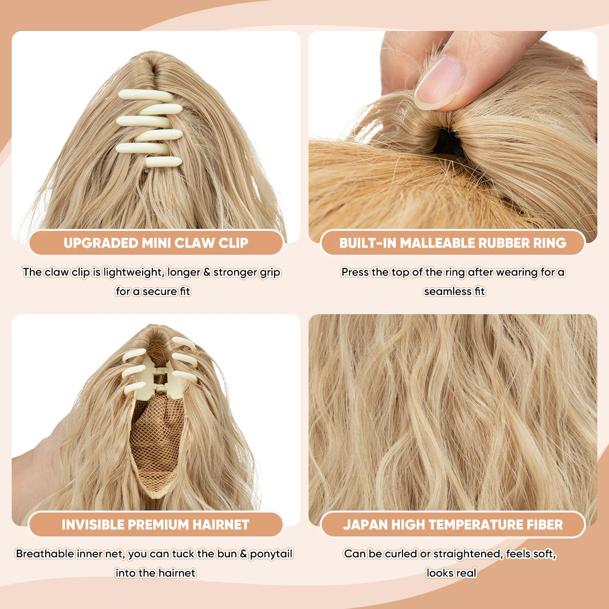 13Inch Premium Synthetic Curly Claw Clip In Ponytail Blonde Brown Short Hairpiece Fake Hair False Pigtail Hair Extensions P064