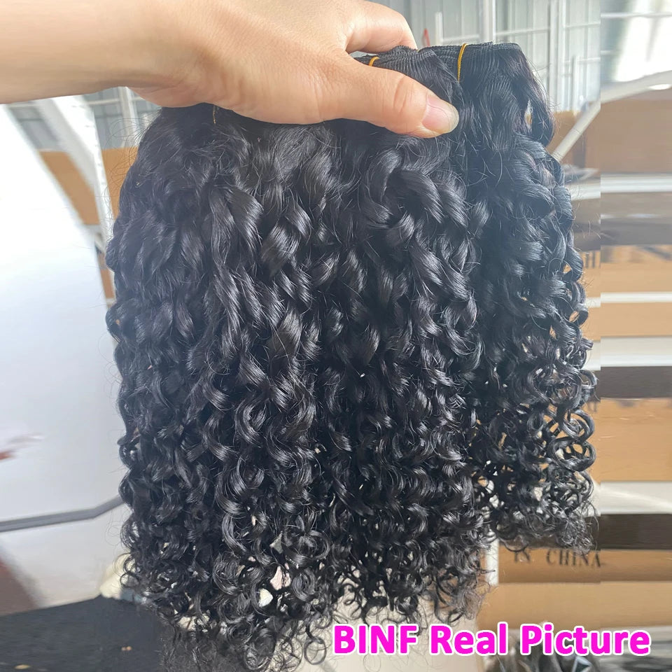 10"-26" Pissy/Funmi/ Burmese Pixie Curly Brazilian Human Hair Weave 1/3/4 Bundles Deal Hair Extension Raw For Women Double Weft
