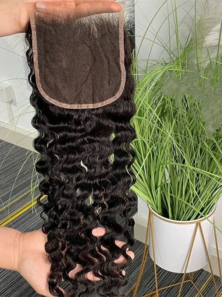 Burmese Curly 13x4 Real HD Lace Frontal With Bundles 4x4 HD Lace Closures Raw Weaves For Women 100% Human Hair Pre Plucked
