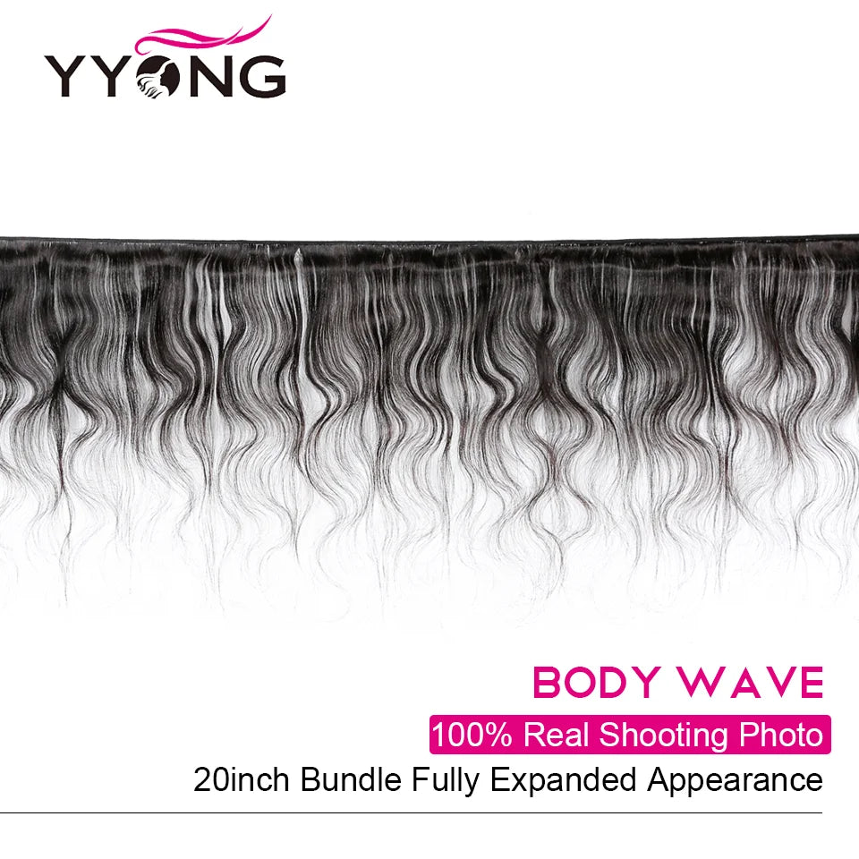 Yyong Body Wave Bundles 1/3/4 Bundles Brazilian Human Hair Weave Bundles 8-32 Inches Remy Human Hair Extensions