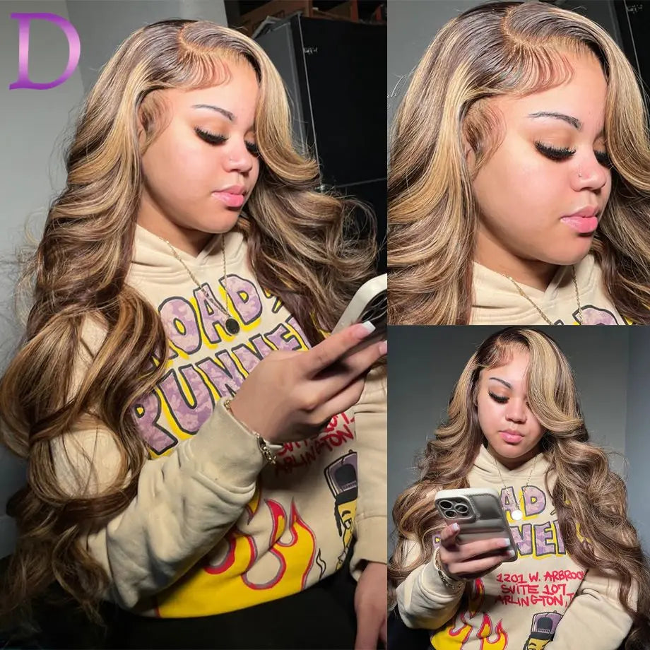 Body Wave Colored Ombre Blonde 13X4 Lace Front Human Hair Wigs 13X6 Hd Lace Frontal Wig Highlight Wigs Human Hair For Women