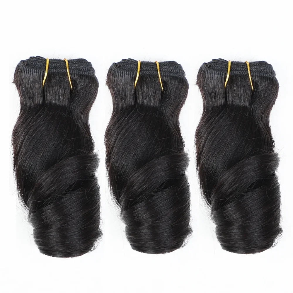 3pcs Loose Wave Short Curly Hair Bundles Brazilian Hair Weave Bundles 100% Human Hair Bundles Hair Extension Human Hair Bundles