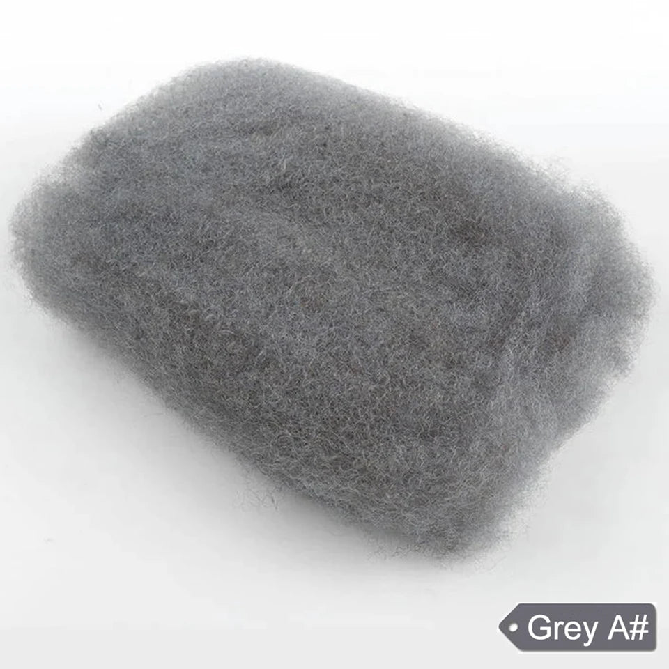 Sleek Peruvian Salt Pepper Grey Remy Hair Afro kinky Bulk Remy Bulk Hair No Attachment Human Hair For Braiding Dreadlock Hair