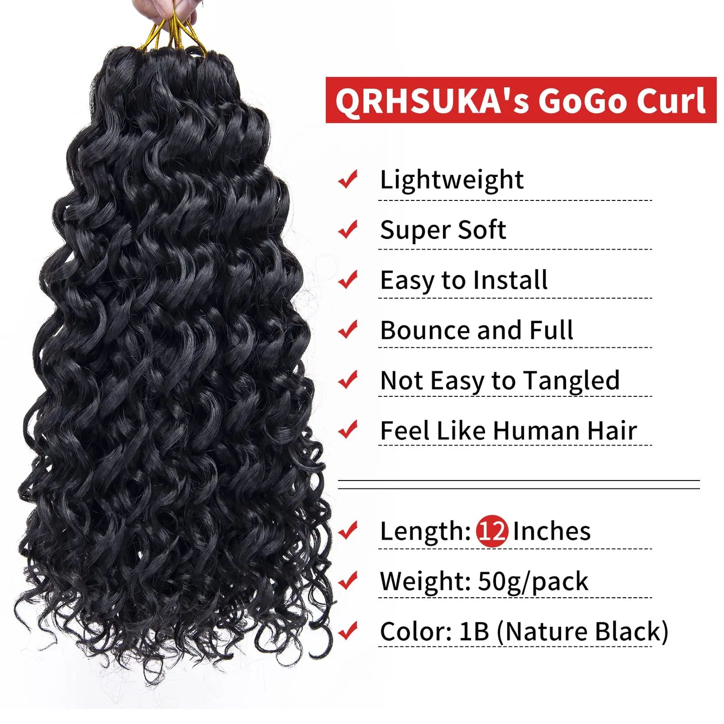 12"GoGo Curl Crochet Hair Short Curly Crochet Hair for Women Water Wave Deep Twist Crochet Braids Synthetic Braiding Hair