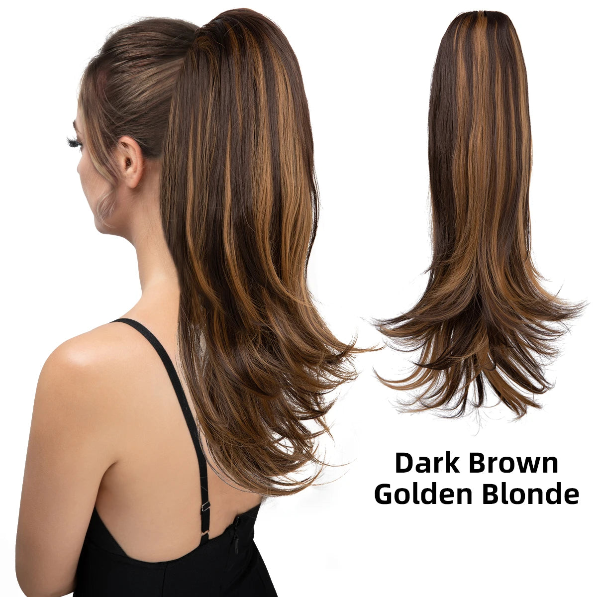SARLA Premium Synthetic Claw Clip In Ponytail Hair Extensions Long Hairpiece Silky Straight Fake Pigtail With Band For Women