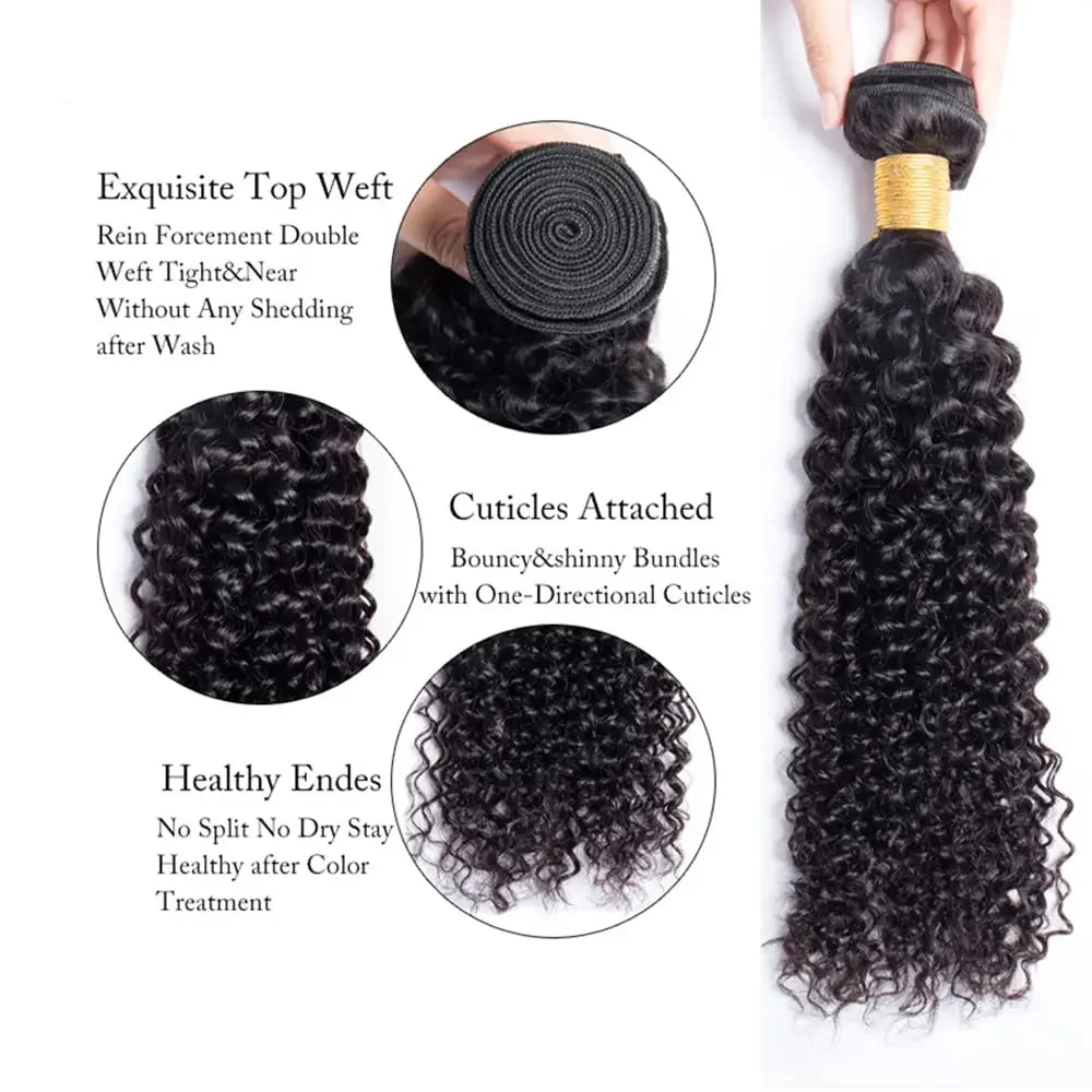 Curly Wave Human Hair Bundles Deep Curly Hair Brazilian Weaving 22 24 26 Inch 1/3 PCS Human Hair Remy Hair Extensions Natural