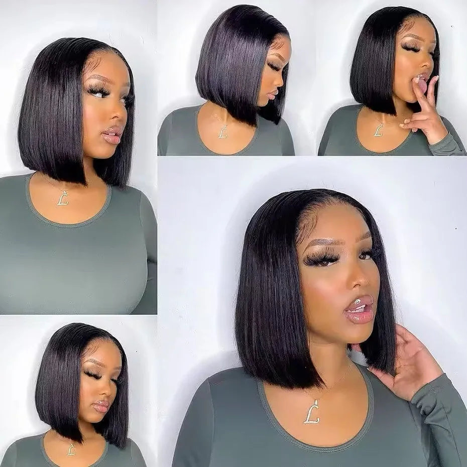 250% 10A Raw Vietnamese Transparent Lace Frontal Wig Human Hair 13x4 13x6 Bob Preplucked Bleached Knots Human Hair Wig for Women